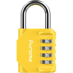 Cadenas Puroma 4 Chiffres Jaune - Sécurité Gym & Casier