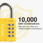 Cadenas à combinaison 4 chiffres Puroma 1 pièce jaune pour casier de gym Cadenas à combinaison 4 chiffres Puroma 1 pièce jaune pour casier de gym