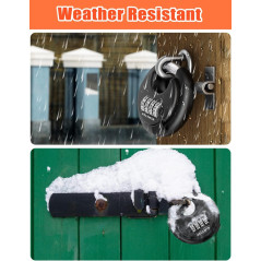 DELSWIN 4-Digit Outdoor Combination Locks - Weatherproof Heavy Duty Padlocks (2 Pack)