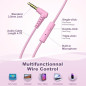 Casque Enfants École avec Microphone, Limite Volume 93dB, Rose Violet Casque Enfants École avec Microphone, Limite Volume 93dB, Rose Violet