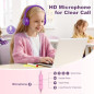 Casque Enfants École avec Microphone, Limite Volume 93dB, Rose Violet Casque Enfants École avec Microphone, Limite Volume 93dB, Rose Violet