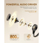 Écouteurs Bluetooth 6.0 à Conduction Osseuse, Ouverts, Micro, 10h, IP65, Léger 25g, Sport Noir Écouteurs Bluetooth 6.0 à Conduction Osseuse, Ouverts, Micro, 10h, IP65, Léger 25g, Sport Noir
