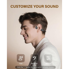Casque Bluetooth 6.0 osseux IP65 10H léger noir sport