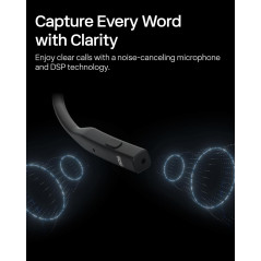 SHOKZ OpenComm2 Open-Ear Bluetooth Headset with Noise-Canceling Microphone