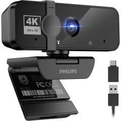 PHILIPS 4K PC Webcam with Microphone – Perfect for Online Meetings