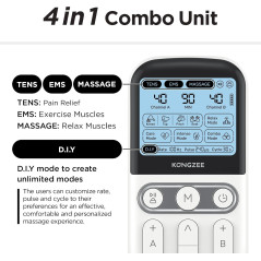 Stimulateur Musculaire 4 en 1 TENS EMS Massage Rechargeable FDA