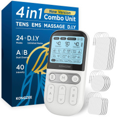Stimulateur Musculaire 4 en 1 TENS EMS Massage Rechargeable FDA