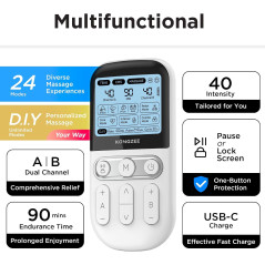 Stimulateur Musculaire 4 en 1 TENS EMS Massage Rechargeable FDA