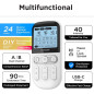 Stimulateur Musculaire 4 en 1 TENS & EMS, Appareil de Massage Rechargeable avec 12 Électrodes, Certifié FDA