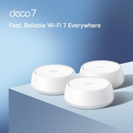 TP-Link Deco 7 BE23 WiFi 7 Mesh 4-Stream 3.6 Gbps, 6500 Sq.Ft, 2×2.5G Ports, VPN, AI-Roaming, 3-Pack