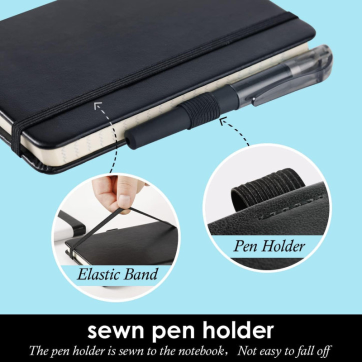 Small A6 Notebook Pocket Journal 3-Pack, 3.7 x 5.7, Black Leather Cover Small A6 Notebook Pocket Journal 3-Pack, 3.7 x 5.7, Black Leather Cover