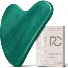 Rena Chris Gua Sha Jade Vert : Massage Facial Anti-Puffiness