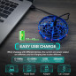Hand Operated Mini Flying Drone for Kids with 360° Sensors & LED Lights – Blue Indoor UFO Toy for Ages 6+