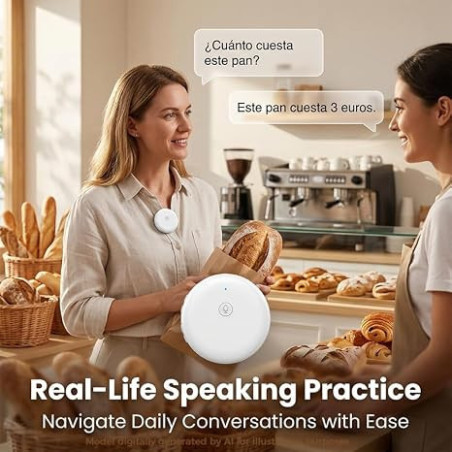 AI Wearable Language Translator - 165 Languages Voice, Black Edition