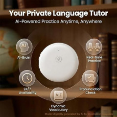 Traducteur Vocal AI Portable - 165 Langues, Noir