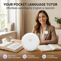 Traducteur Vocal AI Portable - 165 Langues, Noir