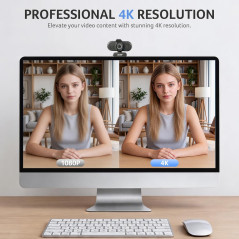 Acer A640 Webcam 4K avec Micro Anti-Bruit IA pour Streaming
