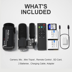 VETEK Caméra Vidéo 1080P 30MP Vision Nocturne IR Vlogging
