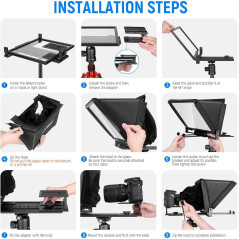NEEWER X12 14 Aluminum Alloy Teleprompter for iPad, Tablet, Phone, and Camera