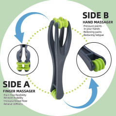 Cotsoco 2-in-1 Finger Massager Roller for Pain Relief & Circulation - Grey