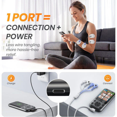 AVCOO TENS Unit with Color Screen & 24 Modes for Muscle Pain Relief