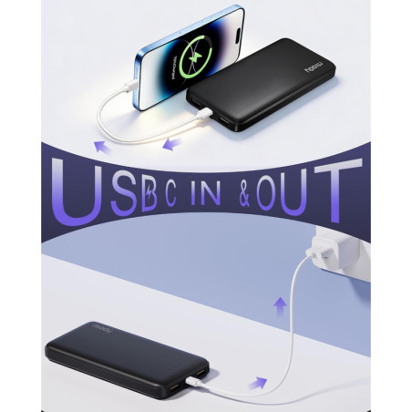 Miady Power Bank 10000mAh Slim 2-Pack Portable Chargeur