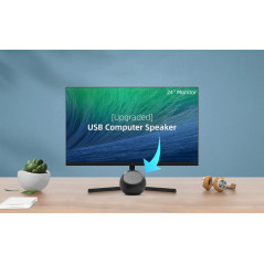 USB-Powered Wired Computer Speaker with USB-C Adapter, Crystal-Clear Sound, Loud Volume & Rich Bass