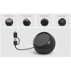 USB-Powered Computer Speaker for PC & Laptop with USB-C Adapter