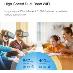 Adaptateur USB WiFi TP-Link Nano AC1300 2.4/5G PC Bureau