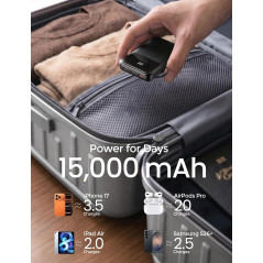 HELLEE 15000mAh Portable Charger - Compact Power Bank with 4 Cables