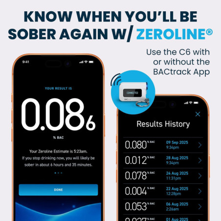 BACtrack C6 Keychain Breathalyzer – Portable BAC Alcohol Tester with Optional App Connectivity