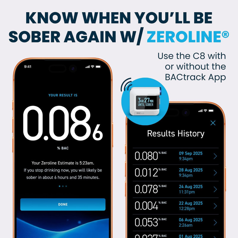 BACtrack C8 Breathalyzer | Accurate BAC Tester with Optional App