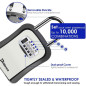 Waterproof 4-Digit Combo Key Lock Box with Removable Shackle, Wall Mount, Resettable Password - Grey Waterproof 4-Digit Combo Key Lock Box with Removable Shackle, Wall Mount, Resettable Password - Grey