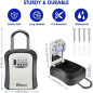 Waterproof 4-Digit Combo Key Lock Box with Removable Shackle, Wall Mount, Resettable Password - Grey Waterproof 4-Digit Combo Key Lock Box with Removable Shackle, Wall Mount, Resettable Password - Grey
