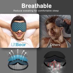 Masque de sommeil 3D respirant LitBear pour côté dormeur