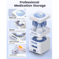28-Day Automatic Pill Dispenser with App, Alerts & Digital Lock – Safe Organizer