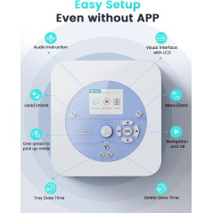 28-Day Automatic Pill Dispenser with App, Alerts & Digital Lock – Safe Organizer