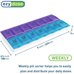 EZY DOSE 7-Day AM/PM Pill Organizer - Large, Locking, BPA Free