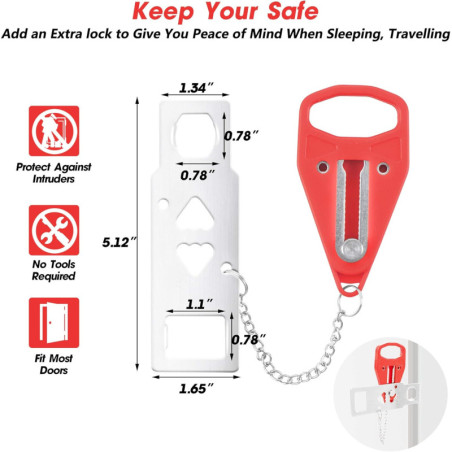 AceMining Portable Door Lock – Travel & Home Security for Hotel Doors, Easy Installation & Extra Safety