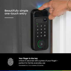myQ Secure View™ 3-in-1 Smart Lock with 2K HDR Video Doorbell, Face & Fingerprint Access, PIN & App Control