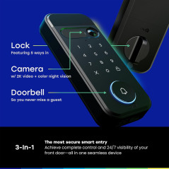 myQ Secure View™ Smart Lock with 2K HDR Video, Face & Fingerprint Access