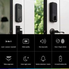 myQ Secure View™ : Serrure Intelligente 3-en-1 avec Caméra 2K HDR