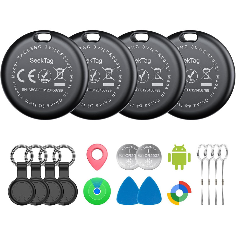 Air Tags 4 Pack Android IP65 – Suivi 2 Ans Batterie