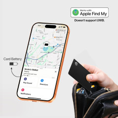 SPOTMINDERS Apple MFi Wallet Tracker PRO Slim Rechargeable Card Finder