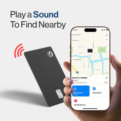 SPOTMINDERS Apple MFi Wallet Tracker PRO Slim Rechargeable Card Finder