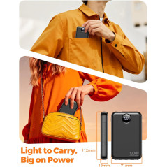 Chargeur Portable 10000mAh 4 Câbles Intégrés, 40% Plus Compact