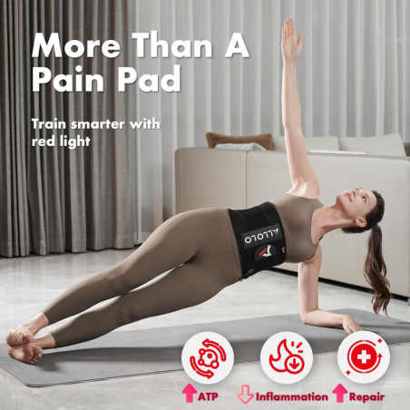 ALLOLO 3-in-1 Red Light Therapy Belt with Timer Remote, 660nm & 850nm Infrared Pad for Body, 16.7x7.9