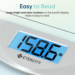 Pèse-personne numérique Etekcity 400 lbs verre trempé 6mm