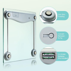 Etekcity Digital Bathroom Scale 400 lbs - 6mm Tempered Glass Body Scale