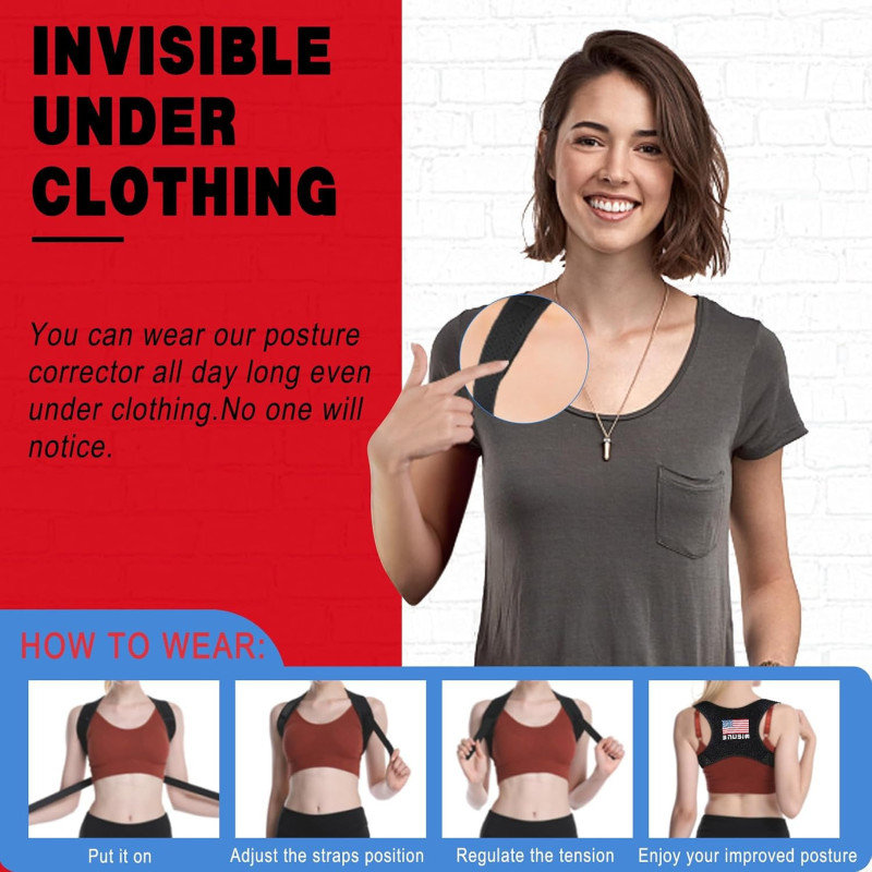 Correcteur de Posture Dos Haut et Épaules - Ceinture Respirante